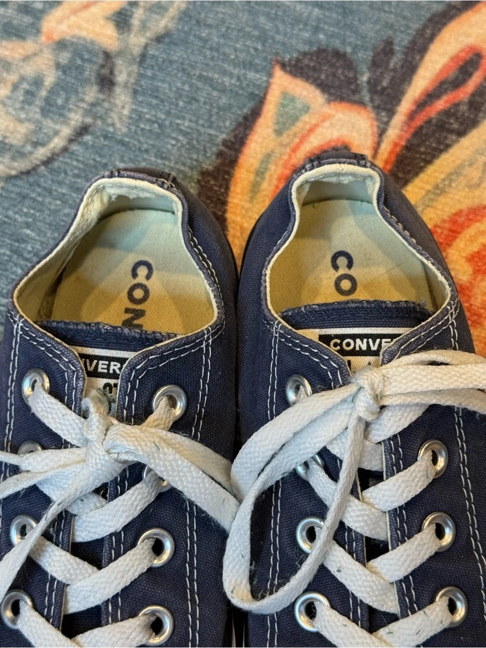 CONVERSE All-Star UNISEX Low Top Canvas Sneakers in Navy and White